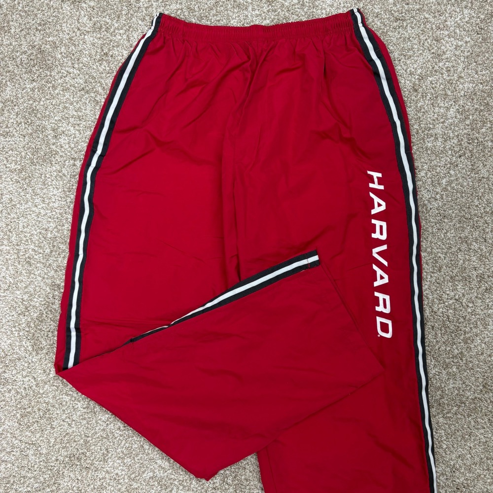 Vintage Harvard University Windbreaker Track Pants Mens Large Ankle Zip Striped